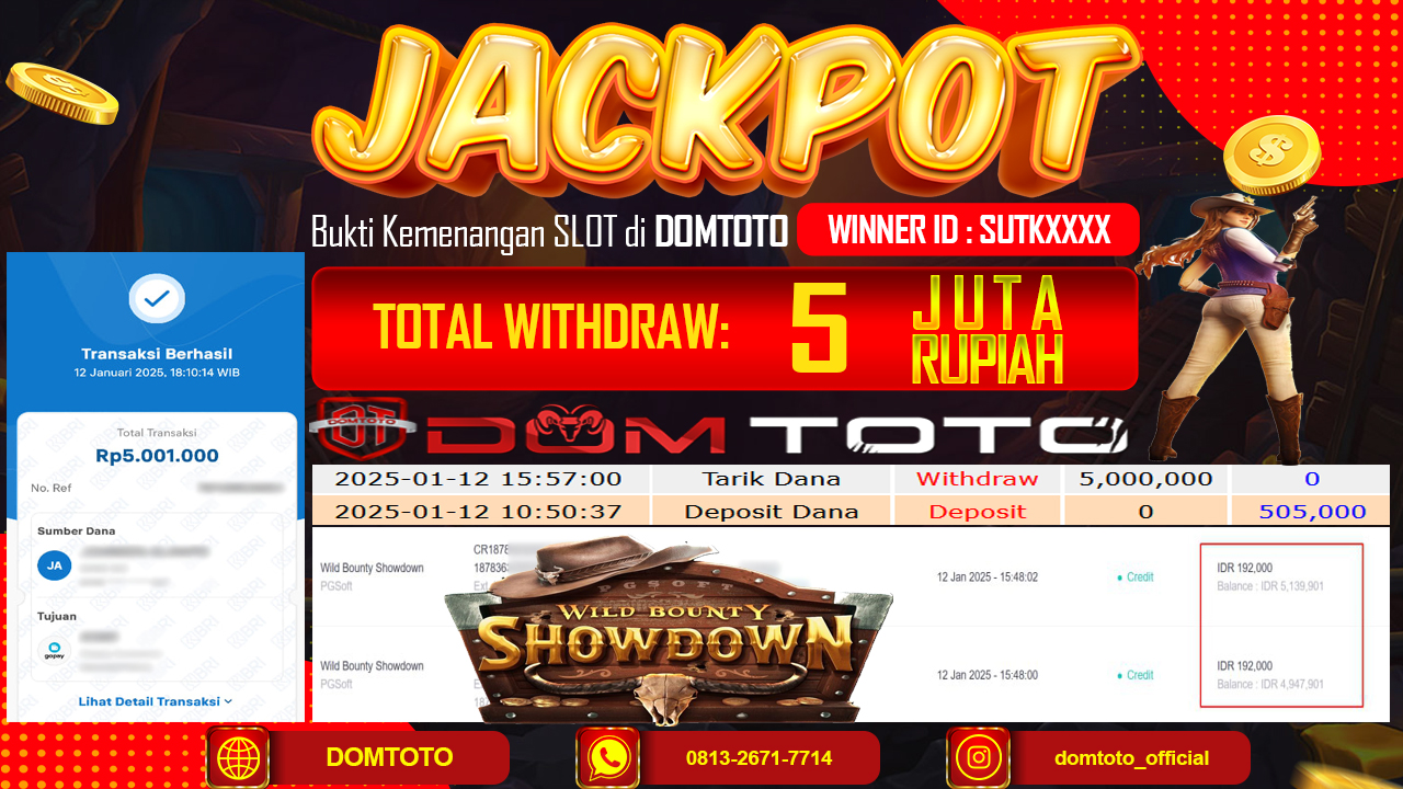 JACKPOT SLOT WILD BOUNTY SHOWDOWN  12 JANUARI 2025